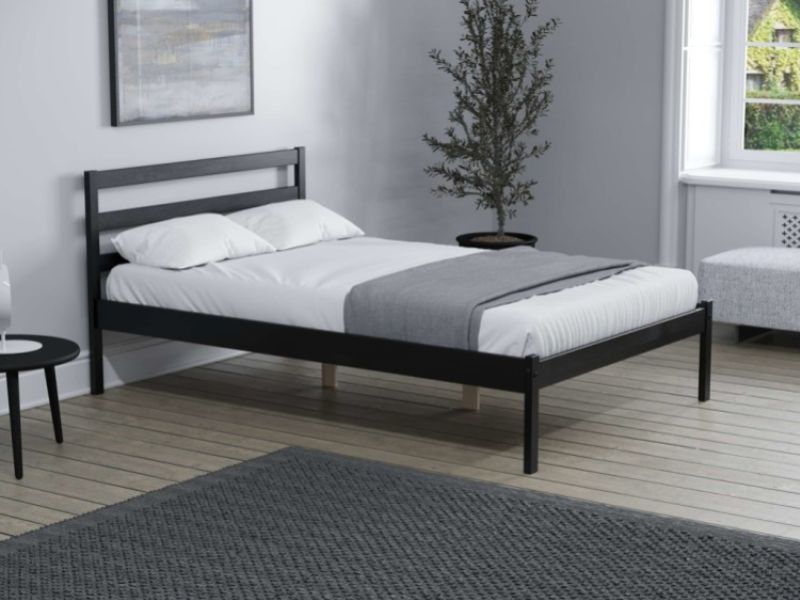 Birlea Luka 4ft6 Double Black Pine Wooden Bed Frame