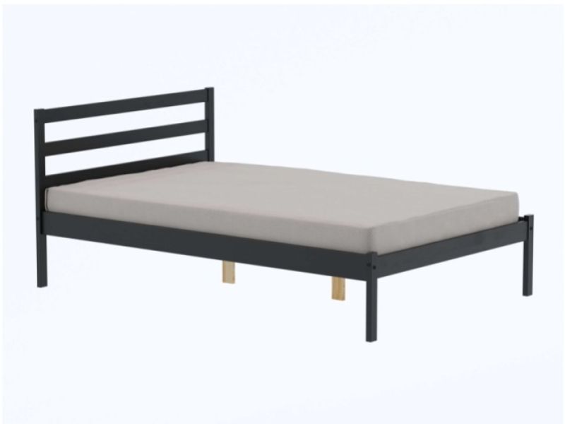 Birlea Luka 4ft6 Double Black Pine Wooden Bed Frame