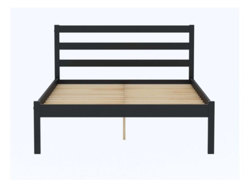 Birlea Luka 4ft Small Double Black Pine Wooden Bed Frame