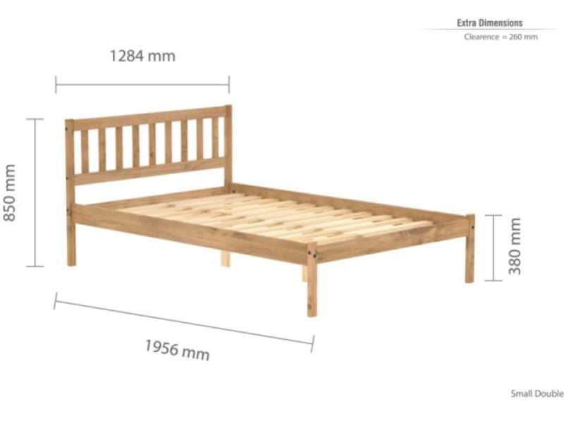 Birlea Lisbon 4ft Small Double Pine Wooden Bed Frame