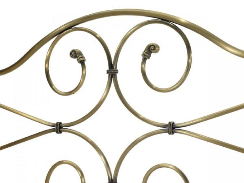 Serene Florence 3ft Antique Brass Metal Day Bed Frame with Guest Under Bed