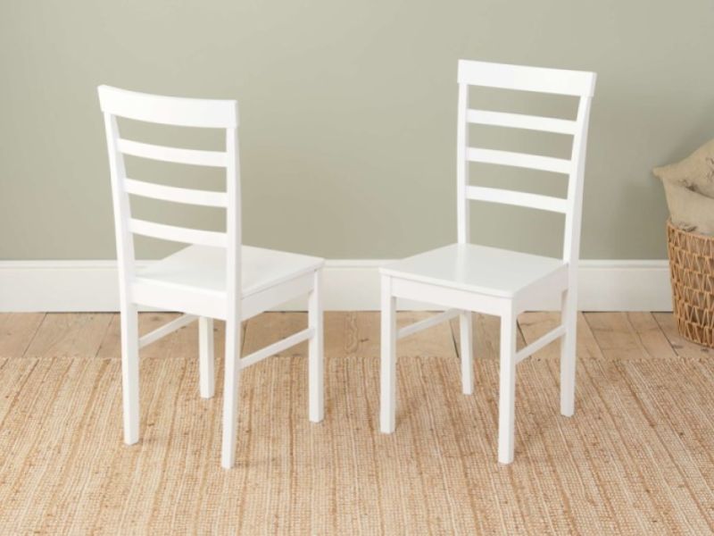 Birlea Pair Of Upton Dining Chairs In White