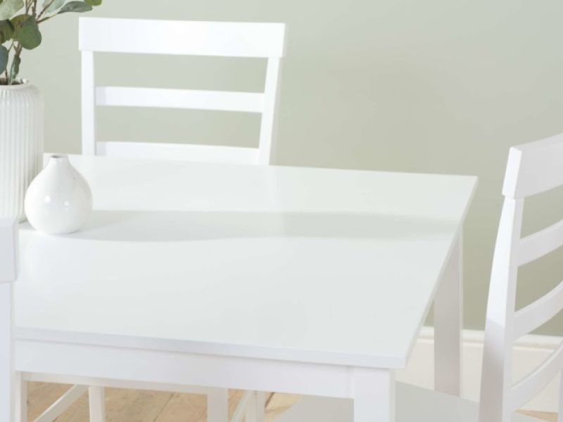Birlea Cottesmore Rectangular Dining Set With 4 Upton Chairs In White