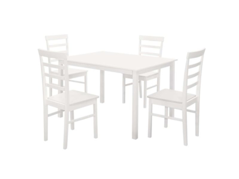 Birlea Cottesmore Rectangular Dining Set With 4 Upton Chairs In White