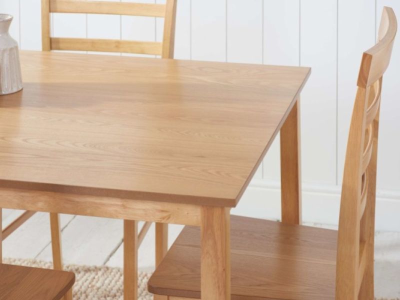 Birlea Cottesmore Rectangular Dining Set With 4 Upton Chairs In Oak