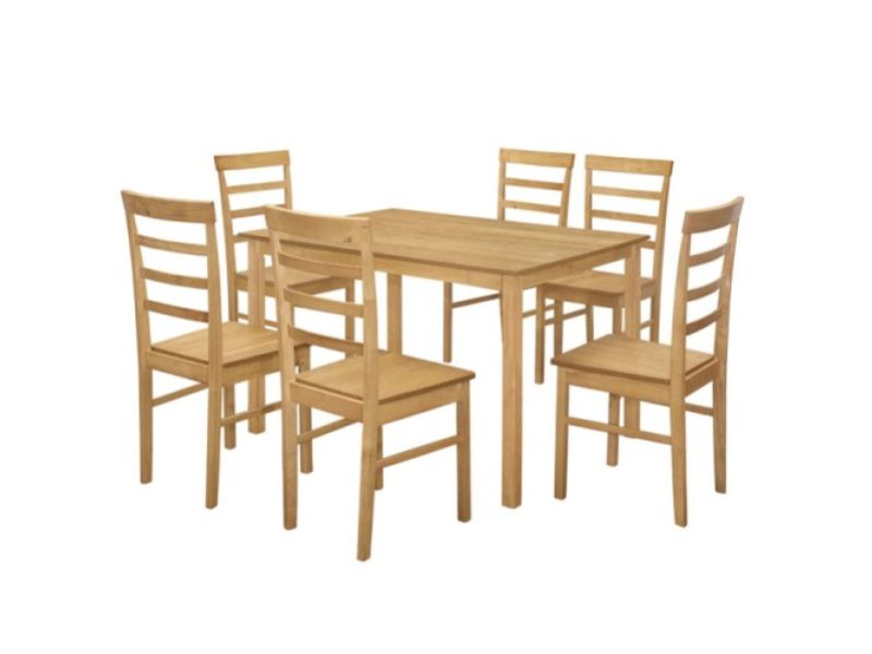 Birlea Cottesmore Rectangular Dining Set With 6 Upton Chairs In Oak