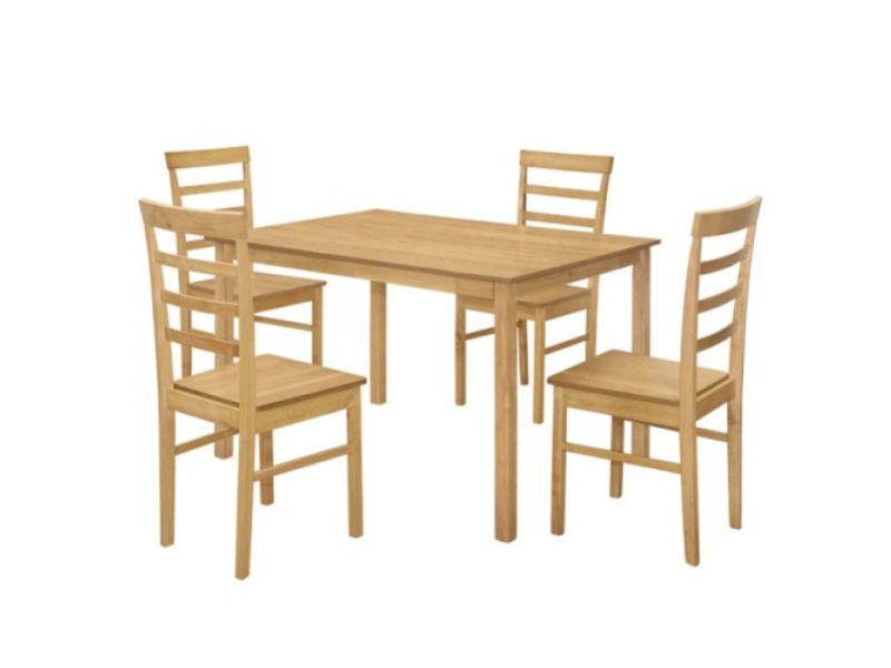 Birlea Cottesmore Rectangular Dining Set With 4 Upton Chairs In Oak