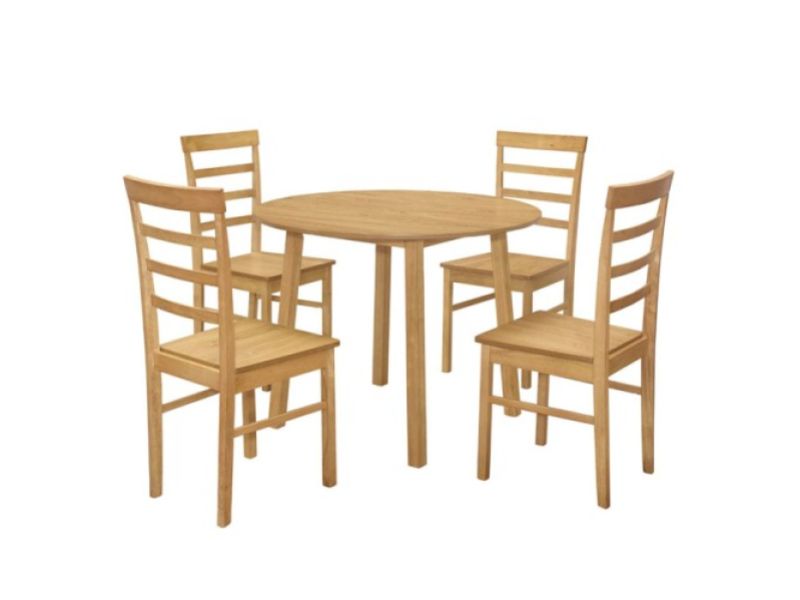Birlea Pickworth Round Dining Set With 4 Upton Chairs In Oak