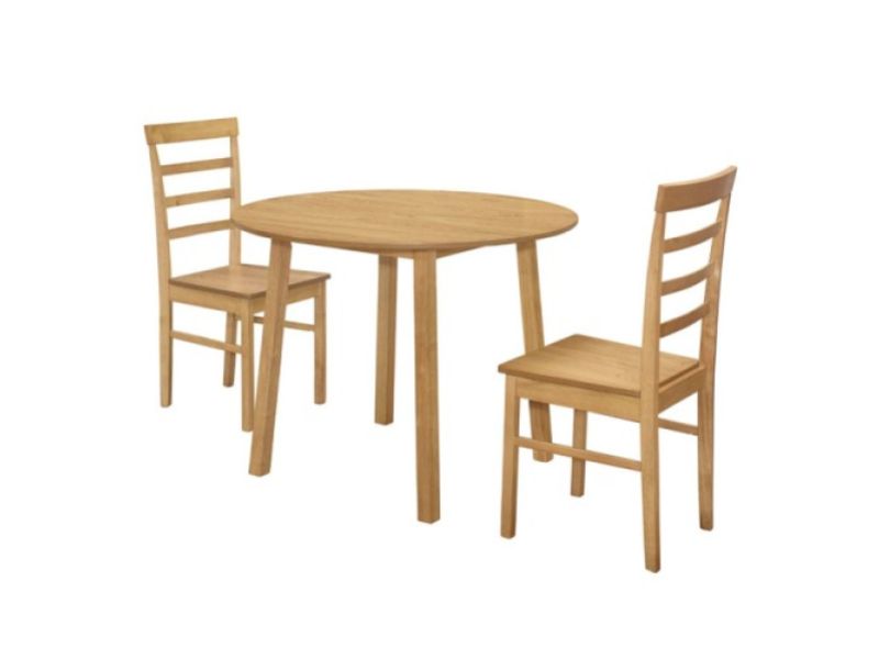 Birlea Pickworth Round Dining Set With 2 Upton Chairs In Oak