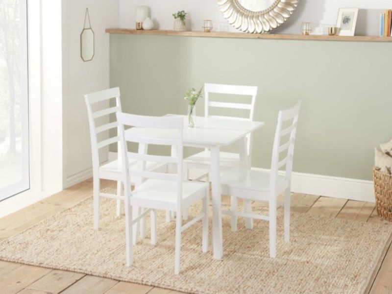 Birlea Stonesby Square Dining Set With 4 Upton Chairs In White