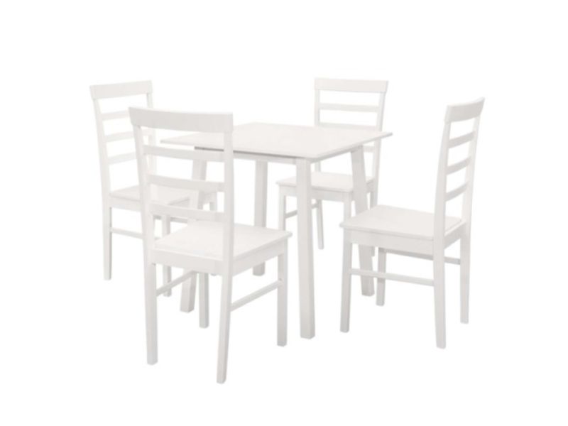 Birlea Stonesby Square Dining Set With 4 Upton Chairs In White