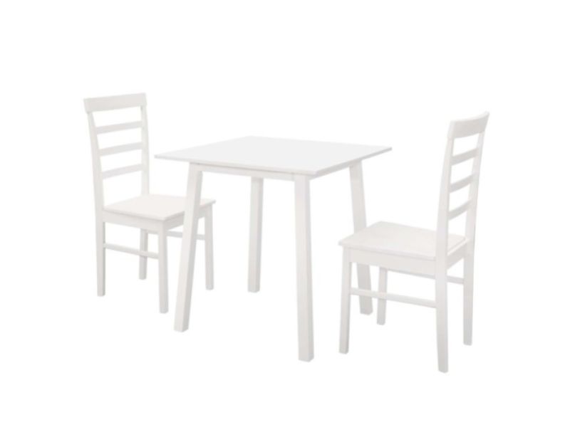 Birlea Stonesby Square Dining Set With 2 Upton Chairs In White