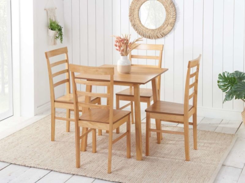 Birlea Stonesby Square Dining Set With 4 Upton Chairs In Oak
