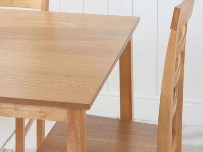 Birlea Stonesby Square Dining Set With 4 Upton Chairs In Oak