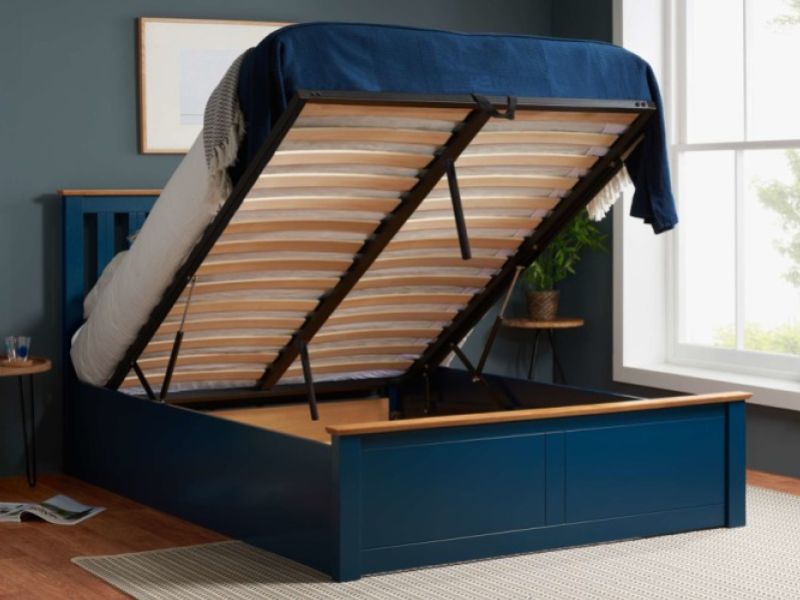 Birlea Phoenix 4ft Small Double Navy Blue Ottoman Lift Wooden Bed Frame