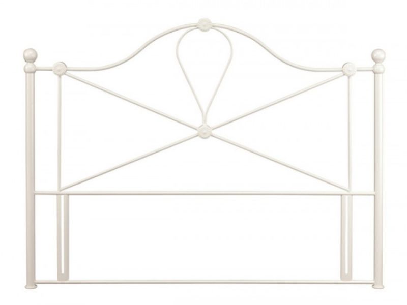 STORE CLEARANCE Serene Lyon 4ft6 Double Ivory Gloss Metal Headboard