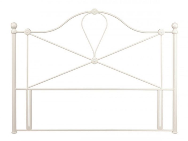 Serene Lyon 4ft6 Double Ivory Gloss Metal Headboard