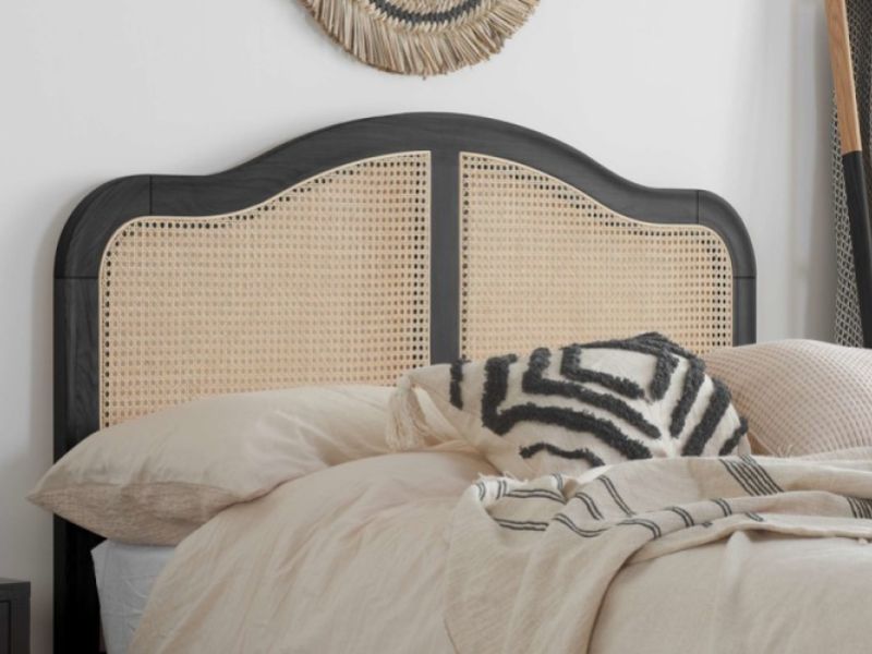 Birlea Leonie Black And Rattan 5ft Kingsize Bed Frame