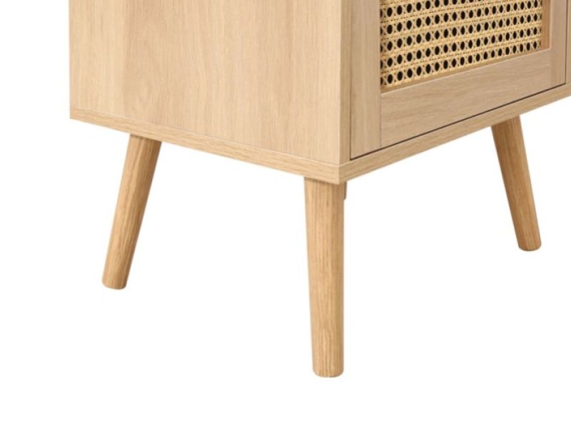 Birlea Croxley Rattan And Oak Finish 2 Drawer Bedside