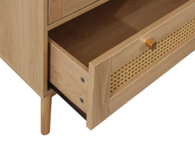 Birlea Croxley Rattan And Oak Finish 2 Door 1 Drawer Wardrobe