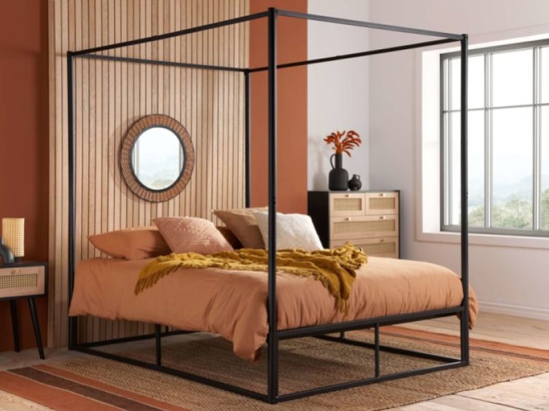 Birlea Farringdon 4ft Small Double Black Metal 4 Poster Bed Frame
