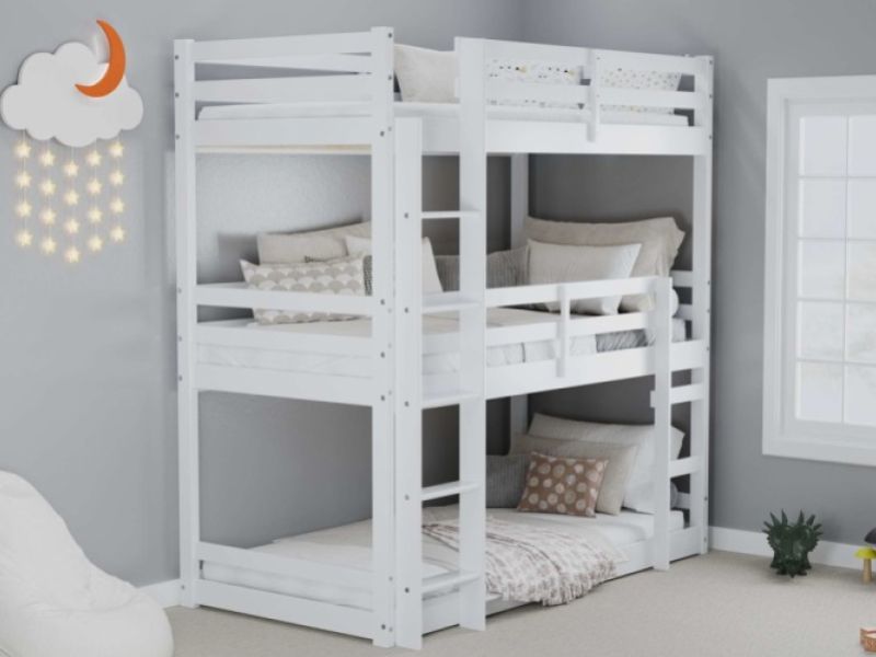 Birlea Tressa 3ft Single White Wooden Triple Bunk Bed