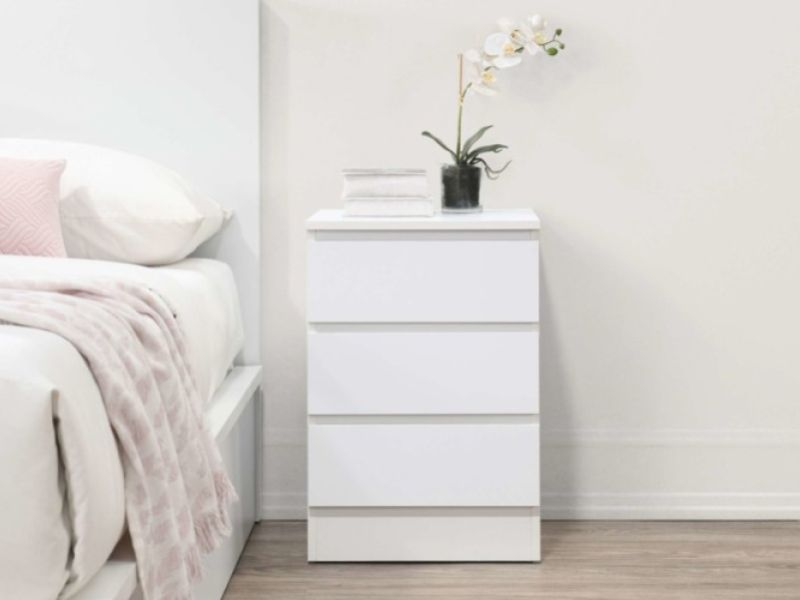 Birlea Oslo White 3 Drawer Bedside