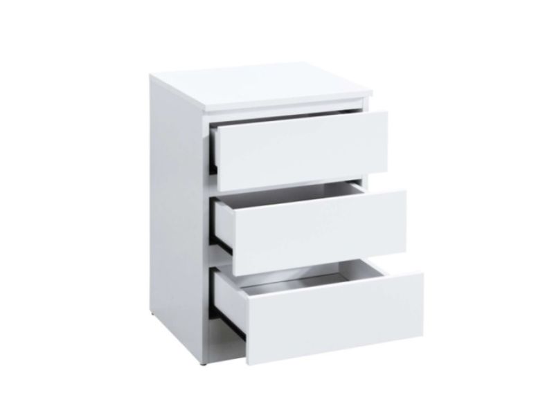 Birlea Oslo White 3 Drawer Bedside