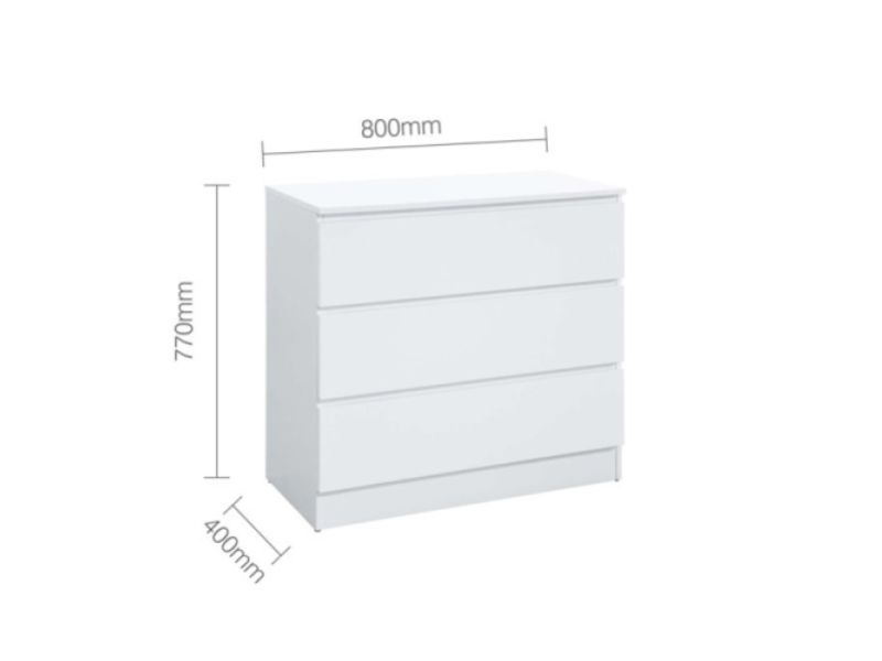 Birlea Oslo White 3 Drawer Chest