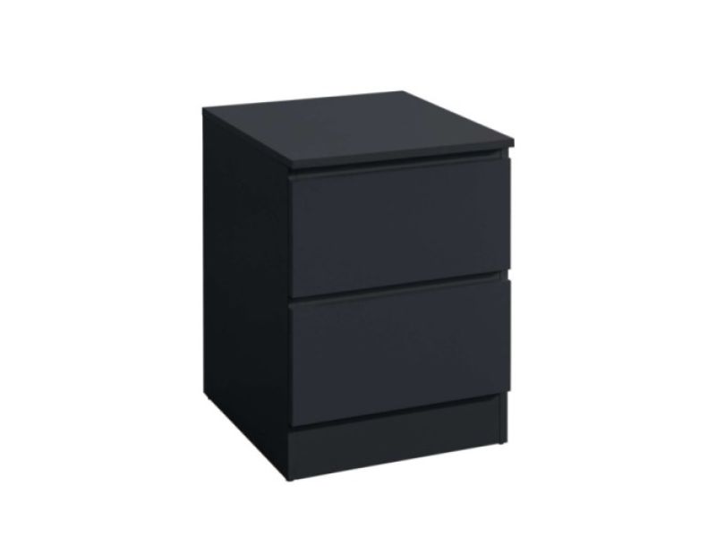 Birlea Oslo Black 2 Drawer Bedside