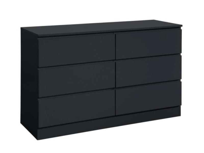 Birlea Oslo Black 6 Drawer Chest