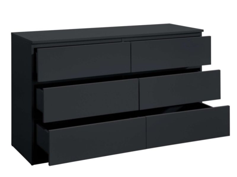 Birlea Oslo Black 6 Drawer Chest