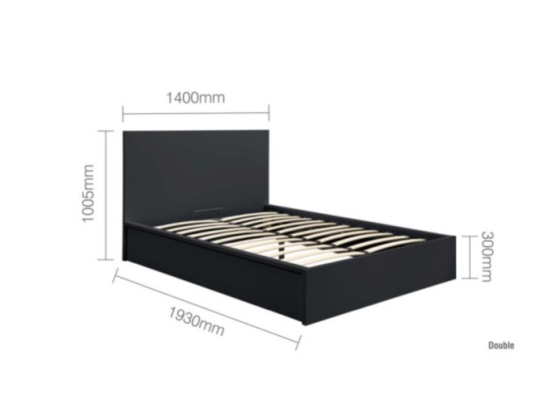 Birlea Oslo Black 4ft6 Double Bed Frame