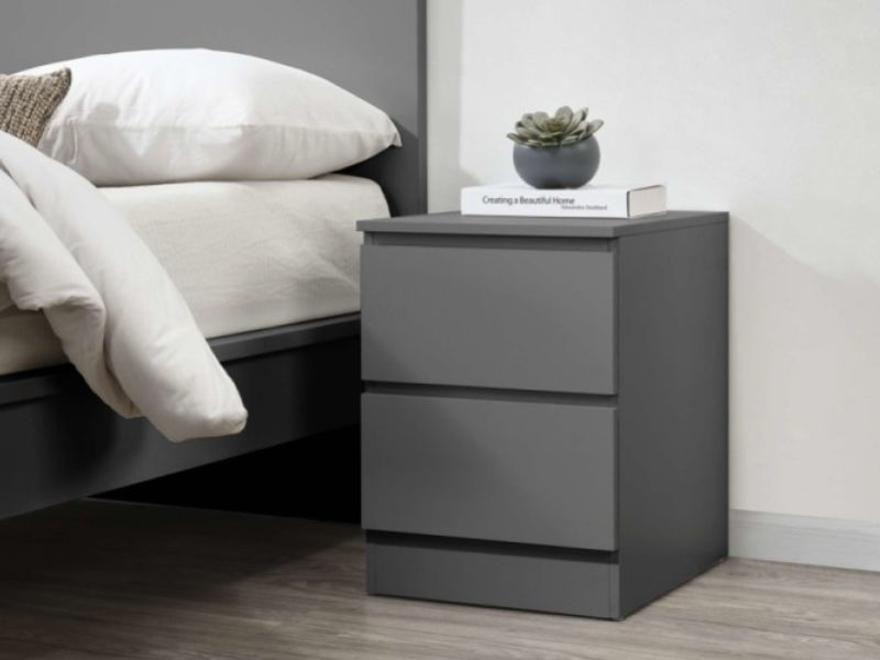 Birlea Oslo Grey 2 Drawer Bedside