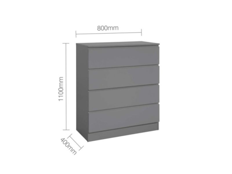 Birlea Oslo Grey 4 Drawer Chest