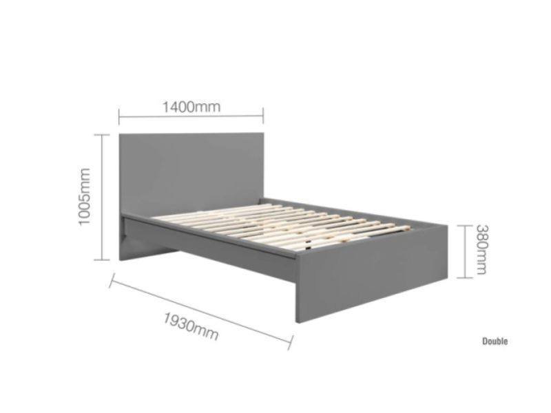 Birlea Oslo Grey 4ft6 Double Bed Frame