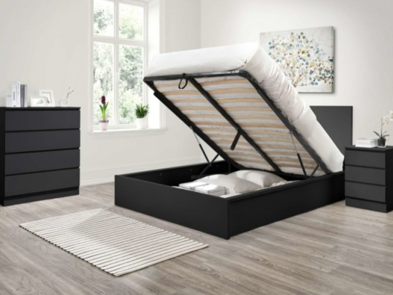 Birlea Oslo Black 4ft6 Double Ottoman Bed Frame