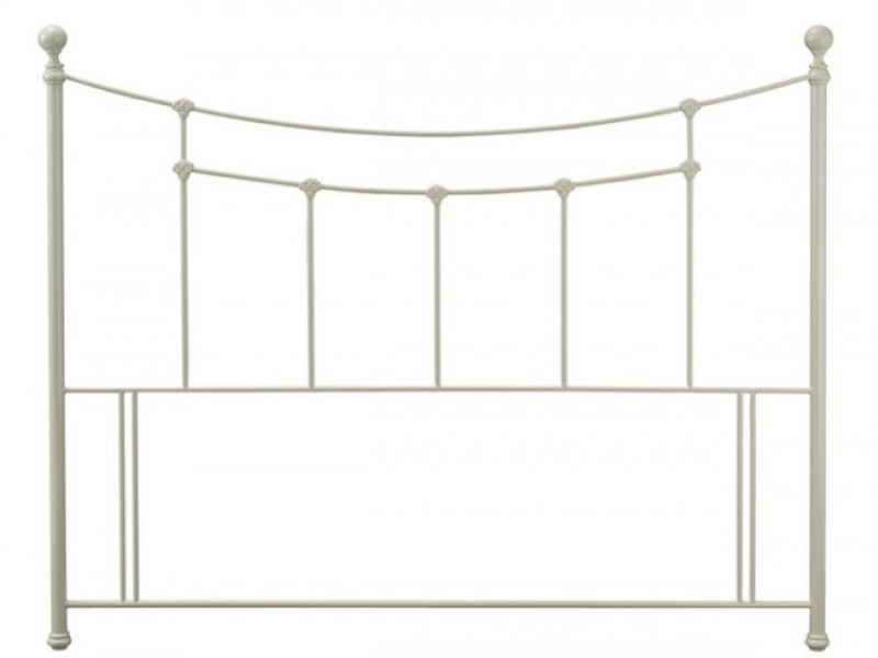 Serene Virginia 5ft Kingsize Ivory Gloss Metal Headboard