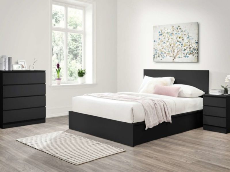 Birlea Oslo Black 4ft6 Double Ottoman Bed Frame