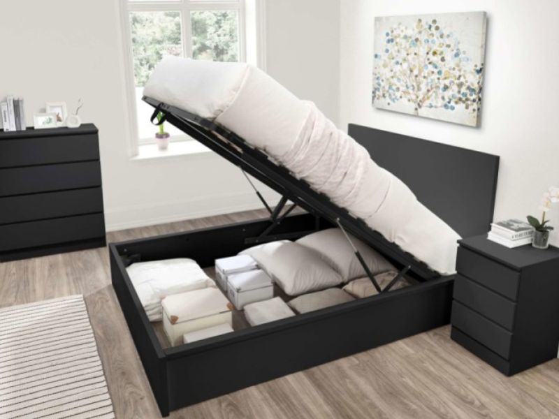 Birlea Oslo Black 4ft6 Double Ottoman Bed Frame