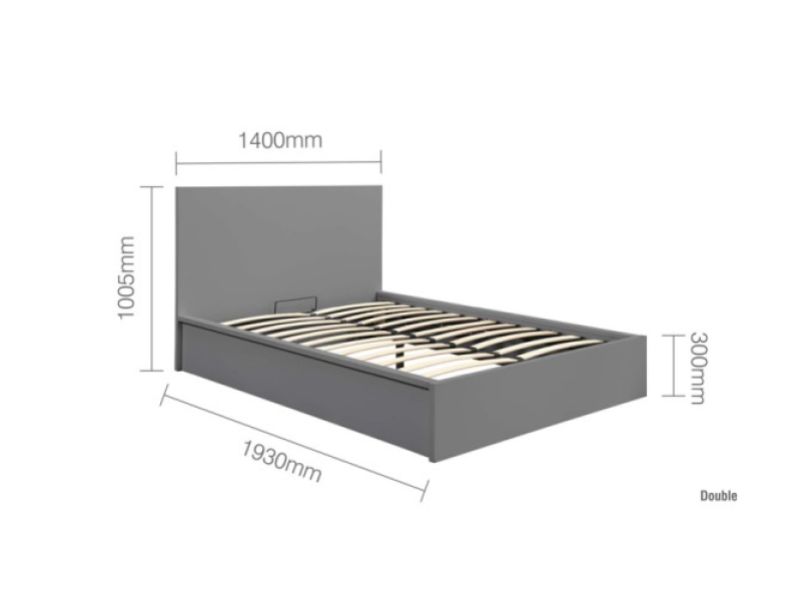 Birlea Oslo Grey 4ft6 Double Ottoman Bed Frame