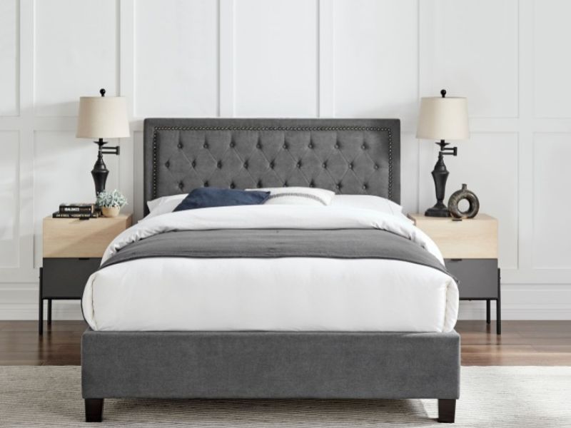 Limelight Rhea 5ft Kingsize Dark Grey Fabric Bed Frame