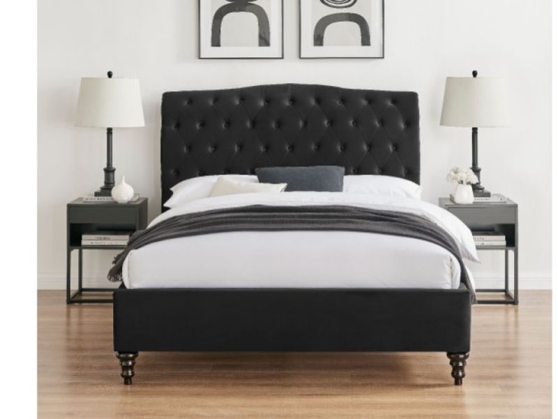 Limelight Rosa 3ft Single Black Velvet Fabric Bed Frame
