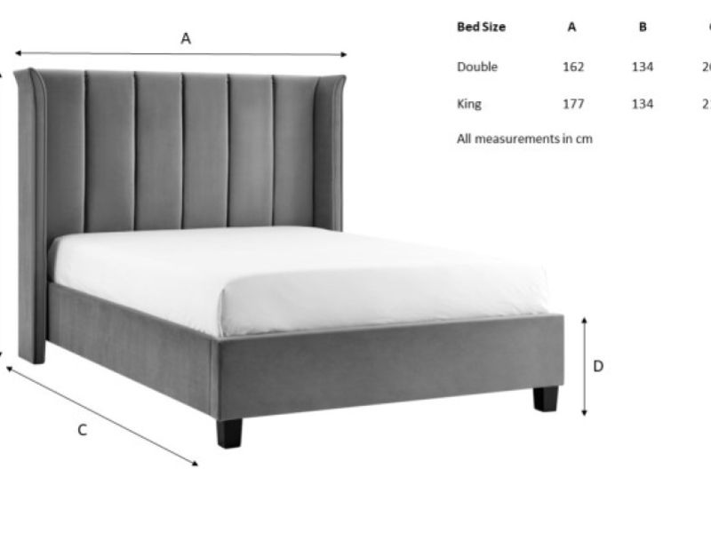 Limelight Polaris 4ft6 Double Silver Fabric Bed Frame