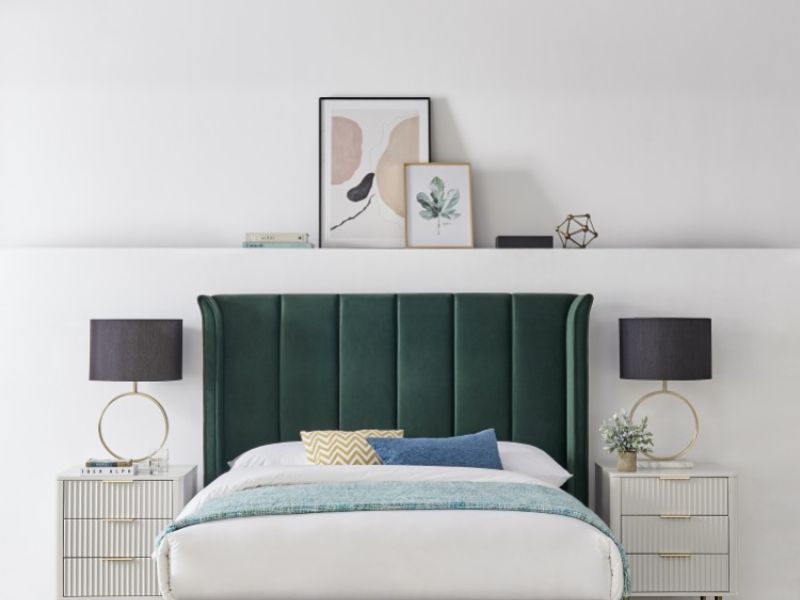 Limelight Polaris 5ft Kingsize Emerald Green Fabric Bed Frame