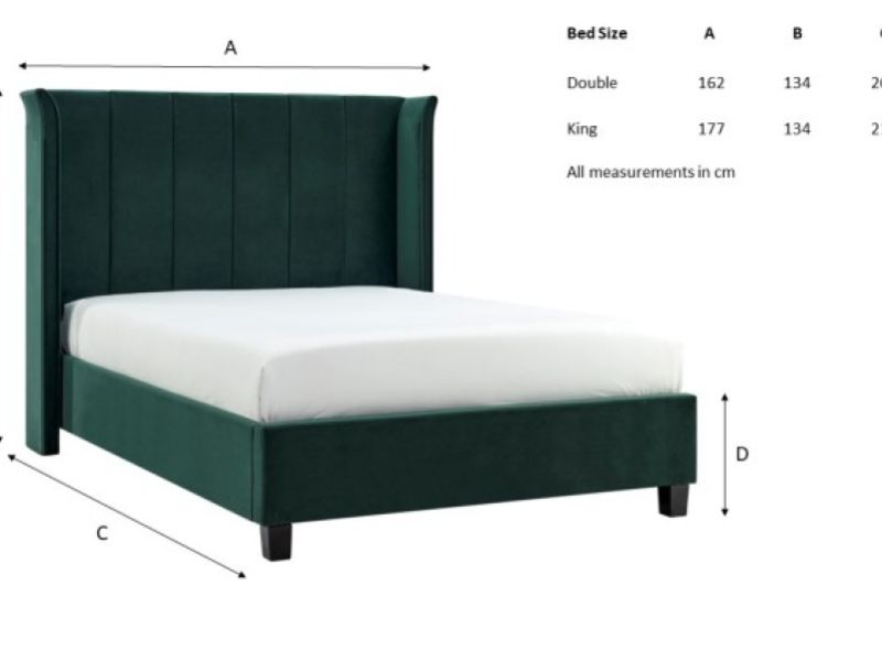 Limelight Polaris 4ft6 Double Emerald Green Fabric Bed Frame