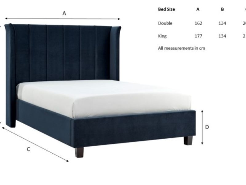 Limelight Polaris 4ft6 Double Navy Blue Fabric Bed Frame