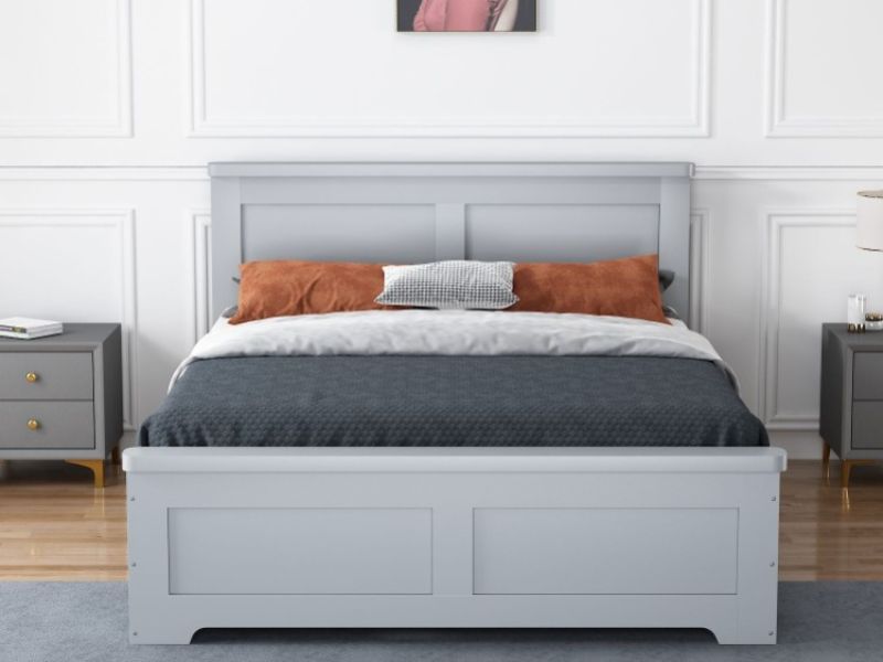 Flintshire Conway 5ft Kingsize Grey Wooden 4 Drawer Bed