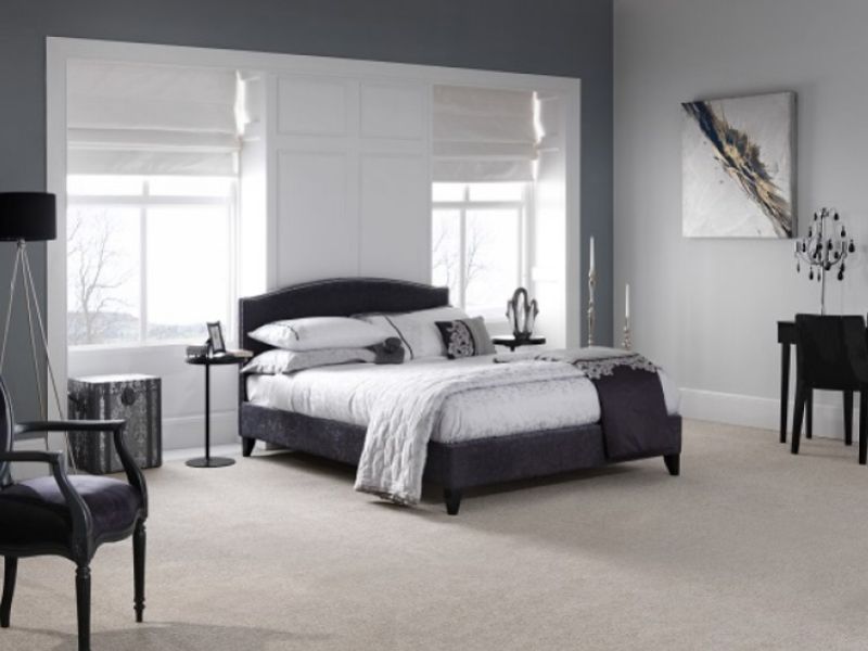 Serene Charlotte 6ft Super Kingsize Charcoal Fabric Bed Frame