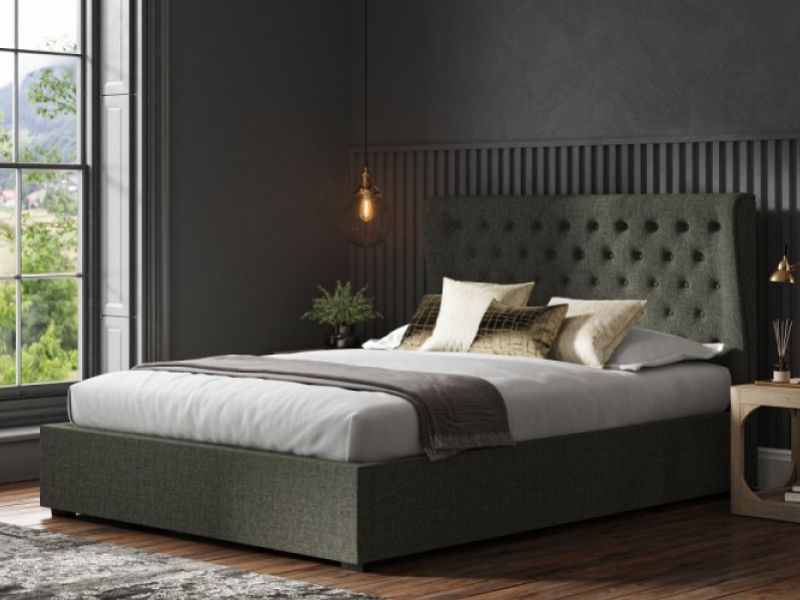 Emporia Hampstead 4ft6 Double Grey Fabric Ottoman Bed